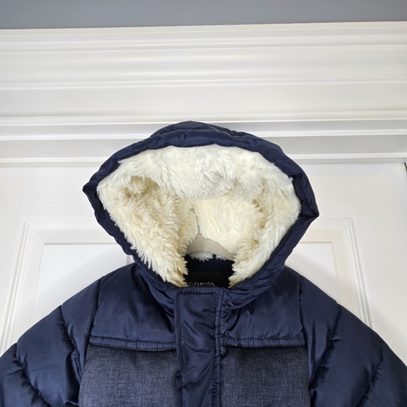 George Winter Coat Puffer Jacket Navy Blue Sherpa Lined Kids Baby Size 12-18M - Picture 12 of 15